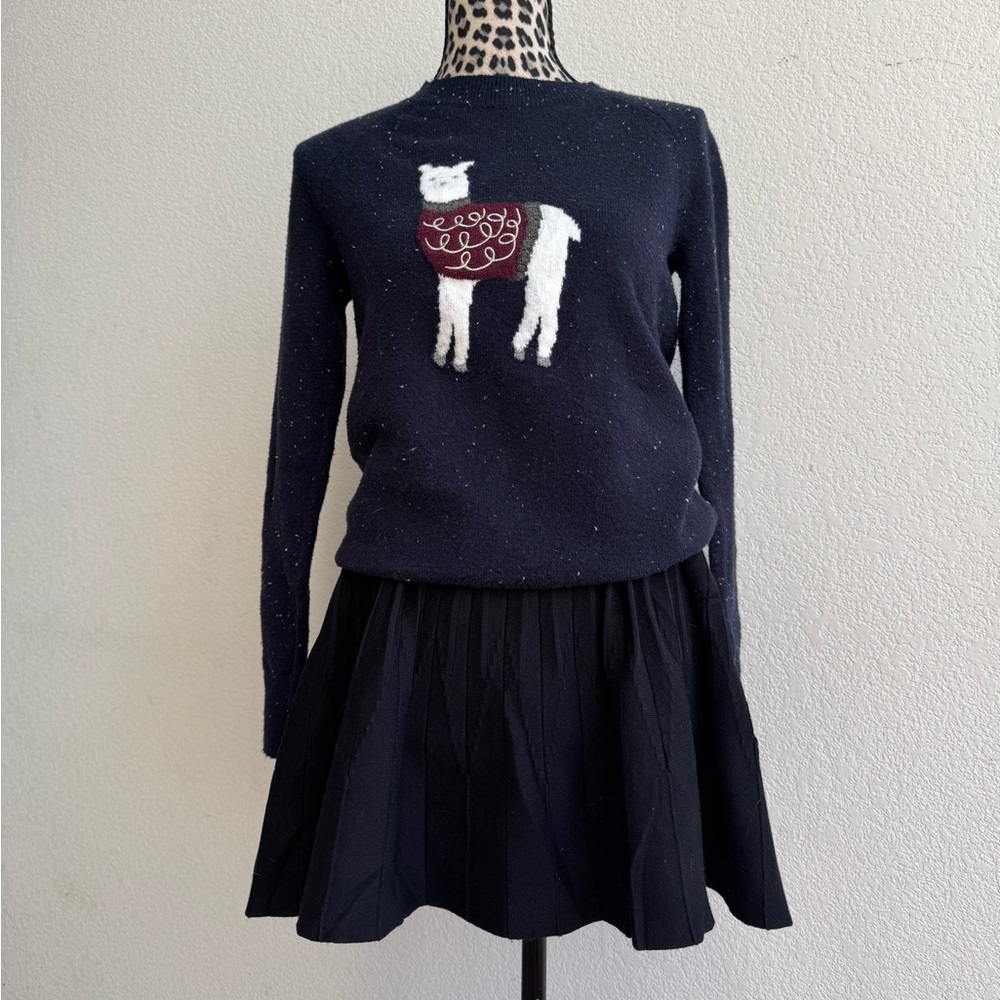 Loft Navy Llama Christmas Sweater